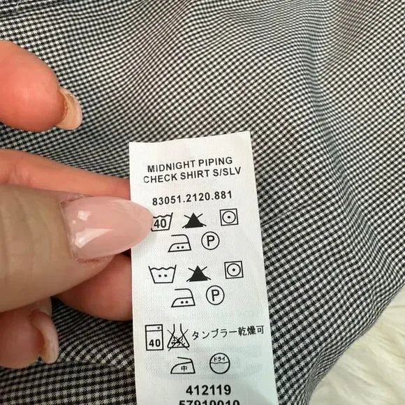 G Star Raw Men's Midnight Piping Check Shirt Black White Short Sleeve Size XL